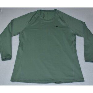 Nike Pro Dri-Fit Warm Men's Shirt Size 3XL Tall Green Slim Fit Long Sleeve